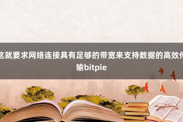 这就要求网络连接具有足够的带宽来支持数据的高效传输bitpie