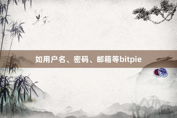 如用户名、密码、邮箱等bitpie