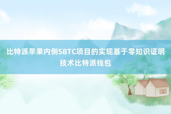 比特派苹果内侧SBTC项目的实现基于零知识证明技术比特派钱包