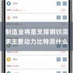 制造业将是支撑钢铁需求主要动力比特派什么